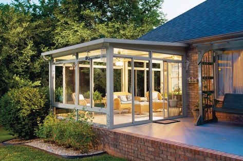 Three Season Sunrooms | 3 Season Sunrooms | Patio Enclosures | Patio Rooms | Betterliving Sunrooms by Craft-Bilt Sunroom Window Ideas, Modern Conservatory, Deck Cover, Sunroom Addition, Building A Porch, Patio Enclosures, Sunroom Designs, Enclosed Patio, Interior View