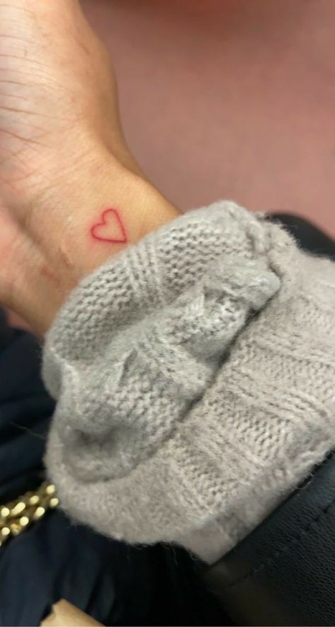 Word Shoulder Tattoo, Side Of Hand Tattoos For Women, Small Heart Wrist Tattoo, Blue Ink Tattoos, Small Neck Tattoos, Heart Tattoo Wrist, Cute Tattoos On Wrist, Red Heart Tattoos, Girl Neck Tattoos