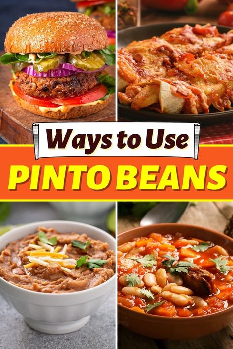 Incorporating beans into taco night is a no-brainer, but there are many easy ways to use pinto beans, including burgers, stews, and even cornbread salad. Leftover Brown Bean Recipes, Recipes With Pinto Beans Main Dishes, What To Make With Pinto Beans, Recipes Using Pinto Beans, Leftover Pinto Bean Recipes, Canned Pinto Bean Recipes, Leftover Pinto Beans, Recipes With Pinto Beans, Foraged Recipes