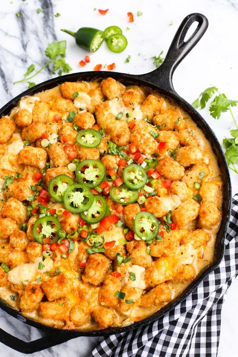 Kicked-Up Tater Tot Hotdish | The Pioneer Woman Tater Tot Hotdish, Breakfast Nachos, Hotdish Recipes, Tater Tot Breakfast, Table D Hote, Nachos Recipe, Tater Tots, The Pioneer Woman, Creamed Mushrooms