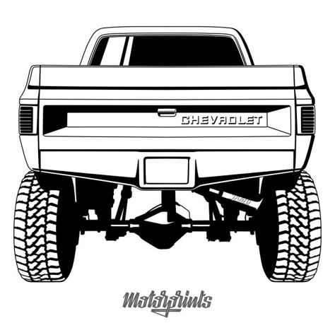 Chevy Trucks Drawings, Square Body Chevy Drawing, Old Truck Drawings Chevy, Squarebody Tattoo, Chevy Truck Tattoo Ideas, Pickup Truck Tattoo, Old Truck Drawings, Chevy Truck Tattoo, Chevy Truck Drawing