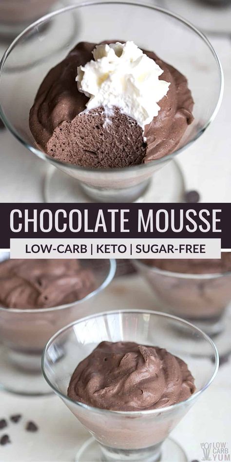 Low Carb Chocolate Mousse, Keto Pudding, Keto Chocolate Mousse, Sugar Free Pudding, Postre Keto, Chocolate Mousse Recipe, Sugar Free Low Carb, Low Carb Low Sugar, Keto Brownies