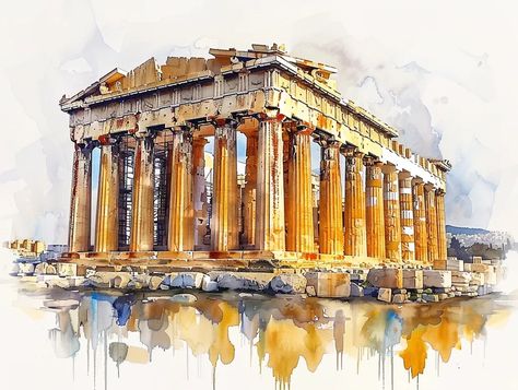 The Parthenon is an ancient Greek temple located on the Acropolis of Athens. It was built in the 5th century BC and is one of the most iconic buildings in the world ->> more details in ai-img-gen.com Greek Arch, Parthenon Greece, Greek Parthenon, Ancient Greek Temple, Parthenon Athens, Architectural Landmarks, Greek Temples, Acropolis Of Athens, Ancient Athens