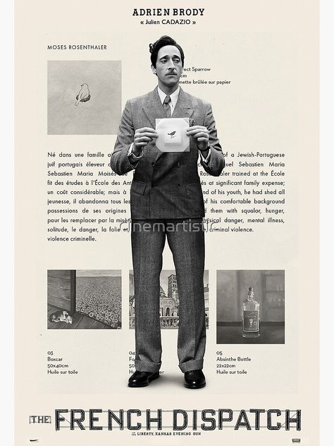 Wes Anderson Poster, The French Dispatch, French Dispatch, Wes Anderson Movies, Wes Anderson Films, Adrien Brody, Film Poster Design, I Love Cinema, Bill Murray