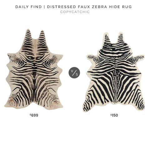 CB2 Distressed Faux Zebra Hide Rug $699 vs. World Market Black and Ivory Faux Zebra Hide Area Rug $150, zebra rug look for less, copycatchic luxe living for less, budget home decor and design, daily finds, home trends, sales, budget travel and room redos Zebra Hide Rug, Zebra Skin Rug, Zebra Print Rug, Coastal Style Home, Zebra Hide, Zebra Rug, Vinyl Mat, Skin Rugs, Budget Home Decor