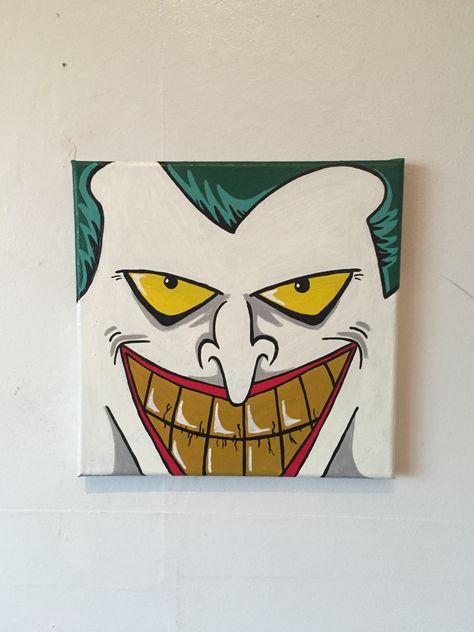 Joker Painting Easy, Joker Canvas Painting, The Joker Painting, Joker Canvas, Joker Painting, Trippy Painting, Hippie Painting, Small Canvas Paintings, Canvas Painting Tutorials