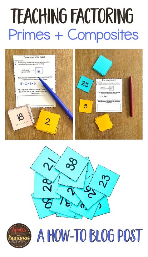 Teaching Prime And Composite Numbers, Prime And Composite Number Activities, Prime Factorization Activities, Algebra Factoring, Finding Factors, Pre Algebra Activities, Prime And Composite Numbers, Printable Math Games, Composite Numbers