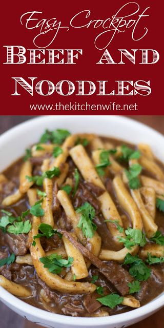 Easy Crockpot Beef and Noodles Recipe - The Kitchen Wife Beef And Noodles Crockpot, Beef And Noodles Recipe, Noodle Recipes Easy, Crockpot Beef, Noodles Recipe, Beef And Noodles, Crockpot Recipes Slow Cooker, Crock Pot Cooking, Healthy Crockpot Recipes