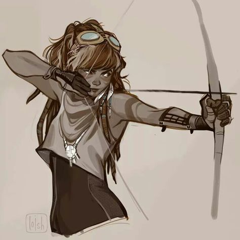 Aloy (Horizon Zero Dawn) official Concept art by loish Art Sketches Character Design, Archery Poses, Aloy Horizon, Concept Art Sketches, Horizon Zero Dawn Forbidden West, Art Projects For Teens, Forbidden West, Easy Art Projects, Horizon Zero Dawn