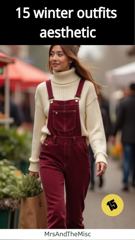 winter outfits aesthetic Winter Farmers Market Outfit, Farmers Market Outfit Winter, Winter Farmers Market, Overalls Outfit Winter, Colorful Faux Fur Coat, Church Outfit Winter, Aesthetic Winter Outfits, Farmers Market Outfit, Market Outfit