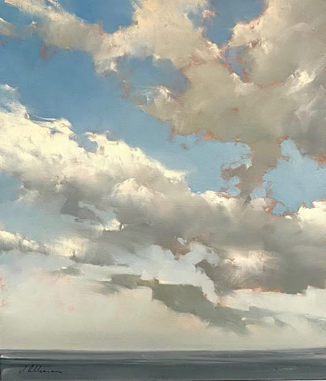 Joseph Alleman, Ocean Landscape Painting, Cloud Paintings, Moody Painting, Clouds In The Sky, Abstract Cloud, Carmel Ca, Bright Paintings, New Works