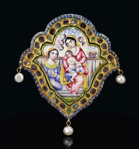 Persian Jewelry Iran, Qajar Jewelry, Persian Dance, Persian King, Persian Jewelry, Colourful Stones, Sothebys Art, Persian Art Painting, Islamic Jewelry