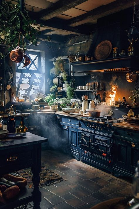 15 Witchy Kitchen Aesthetic Inspirations You Will Love! - My Decor Inspo Witchy Kitchen Aesthetic, Dark Academia Kitchen, Dark Academia Bedroom Ideas, Witchy Cottage, Dark Academia Room Decor, Witchy Kitchen, Cottagecore Living, White Oak Kitchen, Sage Green Kitchen