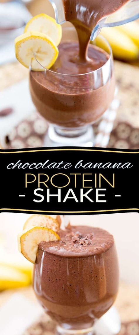 Healthy Chocolate Shakes, Almond Milk Smoothie Recipes, Food Smoothies, Pancakes Protein, Banana Protein Shake, Healthy Chocolate Banana, Chocolate Smoothie Recipes, Chocolate Protein Shakes, High Protein Smoothies