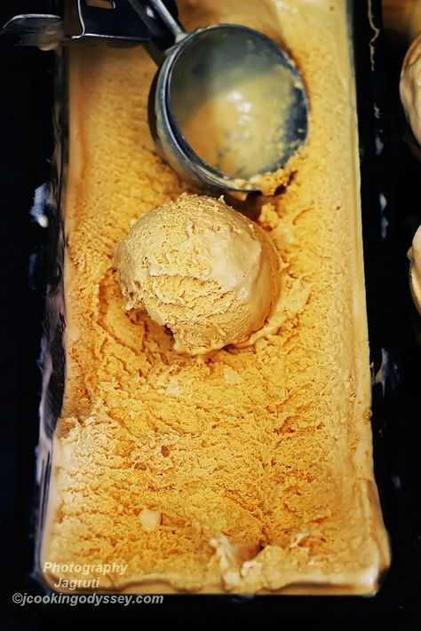 Easy Caramel/ Dulce de Leche ice cream (Eggless) | J Cooking Odyssey Eggless Chocolate Cake, Easy Caramel, Chilled Desserts, Ice Cream Mixture, Caramel Ice Cream, Amazing Desserts, Yummy Ice Cream, Indian Desserts, Frozen Desserts