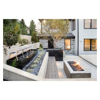 Backyard Retaining Walls, Sloped Backyard Landscaping, Sloped Yard, Sloped Backyard, Landscaping Retaining Walls, Hillside Landscaping, Sloped Garden, Backyard Remodel, Modern Backyard