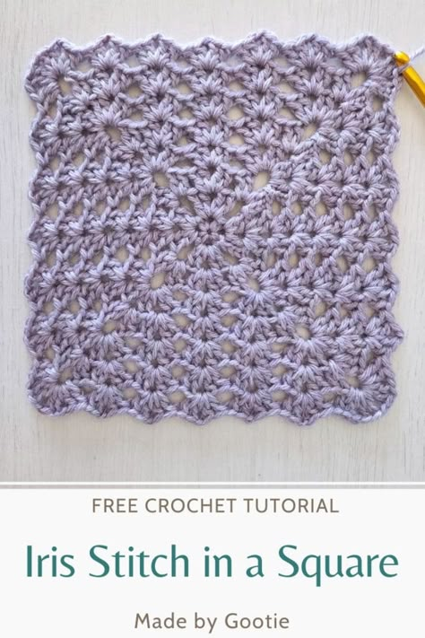 10 Inch Crochet Squares Free Pattern, Crochet Blanket In The Square, 4 Inch Crochet Squares, Granny Square Stiches, Afghan Crochet Squares Patterns, Easy Crochet Square Patterns, Crochet Lacy Granny Square, Beautiful Granny Square Crochet, Crochet Continuous Granny Square Blanket