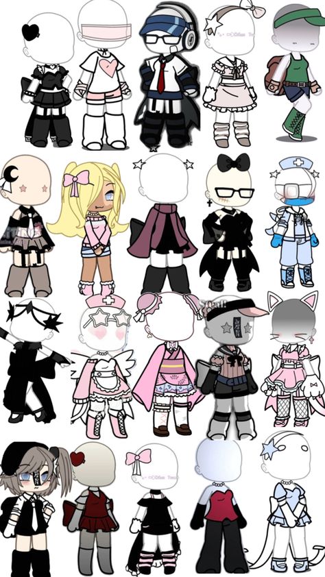 Gacha Life Adoptables, Gacha Clothes Edit, Gacha Life Skin Ideas, Gacha Ideas Hair, Gacha Dress Ideas, Gacha Life Sleep Outfits, 가족 일러스트, Gacha Base Poses Cute, Gacha Outfit