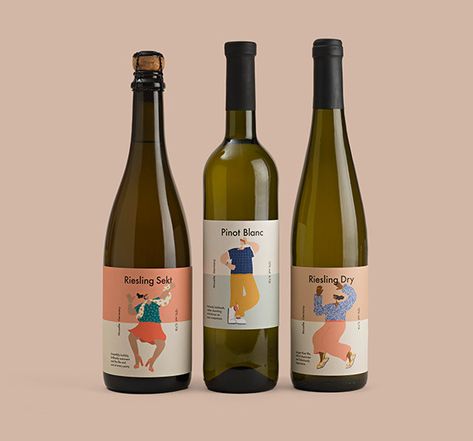 Artistic Wine Labels, Wine Etiquette Design, Wine Label Illustration, Wine Etiquette, Wine Puns, Wine Bottle Label Design, Yogurt Packaging, Pinot Blanc, Product Design Graphic