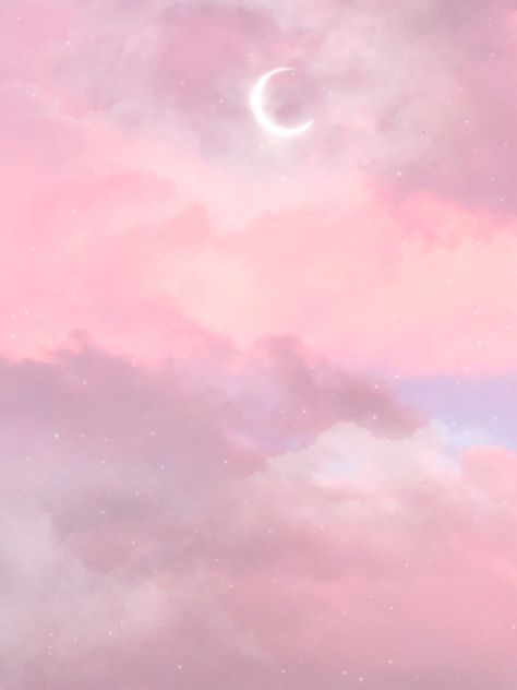 #pastel #sunset #pink #purple #moon #clouds #photography #wallpaper #aesthetic #cute Pastel, Pink, Pink Clouds, Pink Sky, The Moon, Moon