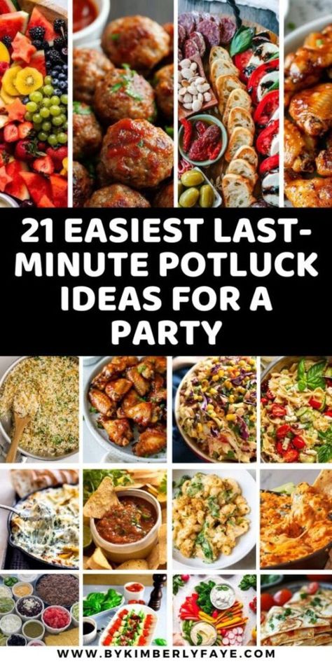 Easiest Last-Minute Potluck Ideas For A Party Easy Potluck Dishes For Work, Potluck Ideas Dessert, Party Main Dish Ideas, Party Potluck Ideas, Christmas Party Potluck Ideas, Work Potluck Recipes, Ideas For Potluck, Easy Christmas Potluck Ideas, Last Minute Potluck Ideas