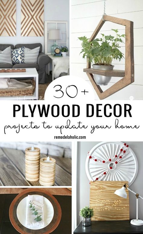 Use Plywood To Give Your Home A New Look With One Of These 30+ Plywood Decor Projects To Update Your Home Featured On Remodelaholic.com Scrap Plywood Ideas, Things To Make With Plywood, Plywood Home Decor, Diy With Plywood, Plywood Decoration Ideas, Patterned Plywood Projects, Plywood Scrap Projects, Plywood Crafts Diy, Diy Plywood Projects