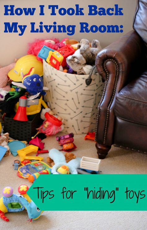 Toys In Living Room, Toy Organization Living Room, Organize Baby Toys, Organize Toddler Toys, Hide Toys, Toddler Toy Storage, Living Room Toy Storage, Large Toy Storage, Toy Room Organization