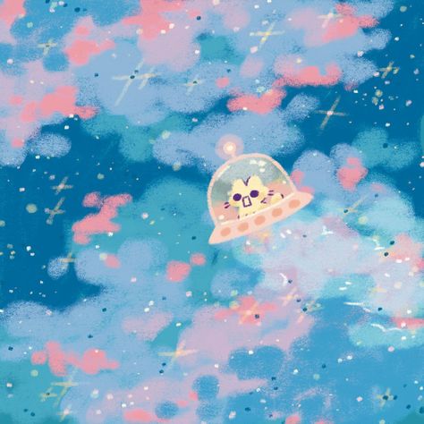 All Posts • Instagram Space Cute Art, Pink And Blue Graphic Design, Paint Inspo Aesthetic, Jazlynn Art, Cute Art Pfp, Space Cat Art, Space Animals, Cute Animal Drawings Kawaii, Cat Icon