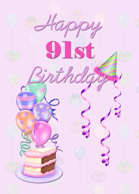 Happy 96th Birthday, Happy 94th Birthday, Happy 98th Birthday, Happy 92nd Birthday, Happy 91st Birthday, 91st Birthday, Birthday Cake Write Name, Birthday Card Template Free, Cake Balloons