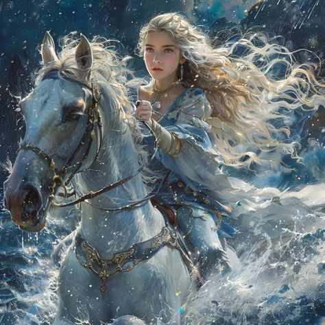 Resolution: 4000 x 4000 pixels at 300 dpi. Dive into a magical world with this enchanting clipart of a princess riding a white horse. Perfect for fantasy lovers, this digital download captures the mystical essence of a fairytale. Ideal for adding a touch of magic to invitations, wall art, or any creative project. Instantly downloadable, this beautiful artwork will elevate your creative endeavors with its stunning detail and captivating charm. Embrace the enchantment and transform your projects w Fairytale Photography Princesses, Elven Queen, Female Character Names, Fantasy Princess, Fairy Tale, Angel Warrior, Fairytale Photography, Fantasy Lovers, White Horse