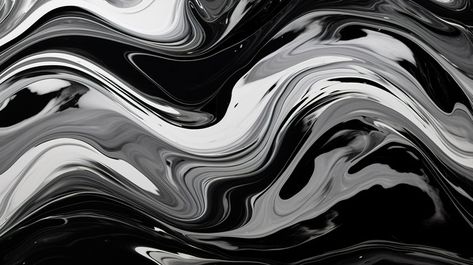 Muted Monochrome Surges On Fusion Of Colors Abstract Marble Background With Fluid Art Black And White Waves#pikbest#Backgrounds#Homepage Black And White Background Landscape, Fluid Wallpaper, Black And White Waves, Fluid Background, Monochrome Background, Waves Background, Monochrome Pattern, Marble Background, Black And White Background