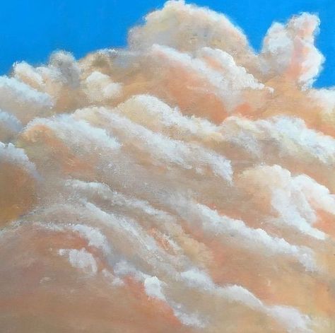 Painting Of Clouds Aesthetic, Cloud Study Painting, Fluffy Clouds Painting, Dreamy Cloud Painting, Impressionist Clouds, Cloud Art, Canvas Painting, Canvas, Instagram