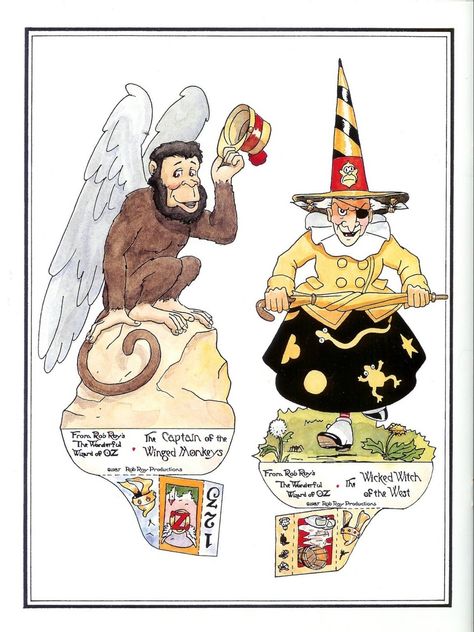 Paper Dolls as Fashion History - Wizard of Oz figures from Robroy... Winged Monkeys, Magic Of Oz, Paper Soldiers, Magazine Paper, Wicked Witch Of The West, The Wonderful Wizard Of Oz, Frog Prince, Print Ideas, Vintage Paper Dolls