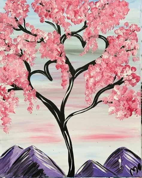 Spring Paint Party Ideas: Paint and Sip at Home Paint And Sip Party, Disposable Aprons, Purple Painting, Easy Flower Painting, Sip N Paint, Simple Canvas Paintings, Cute Canvas Paintings, Canvas Painting Designs, Spring Painting