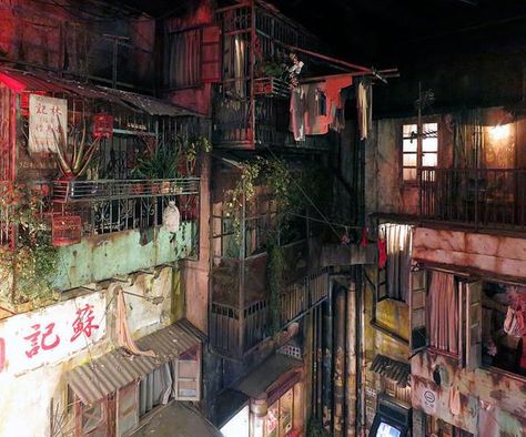 Anata no Warehouse ~ Atlas Obscura Kowloon Walled City, Cyberpunk City, Dark City, Walled City, Urban Environment, Dalai Lama, Environment Design, Brutalism, Environment Concept Art