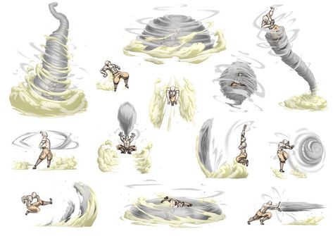 Airbending Poses, Avatar Airbending Poses, Elemental Magic, Elemental Powers, Super Powers Art, Avatar The Last Airbender Art, Magic Design, Avatar Aang, Concept Art Drawing