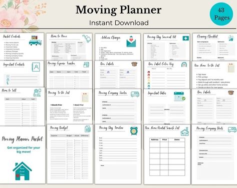 tlcTakeaways - Etsy Moving House Checklist Uk, Moving Boxes Organization, Organized Packing For Moving, Tips For Moving Out Of State, Packing Up House To Move, Packing Schedule For Moving, Moving Packing Checklist, Moving Organization Tips, Checklist For Moving Into New Home