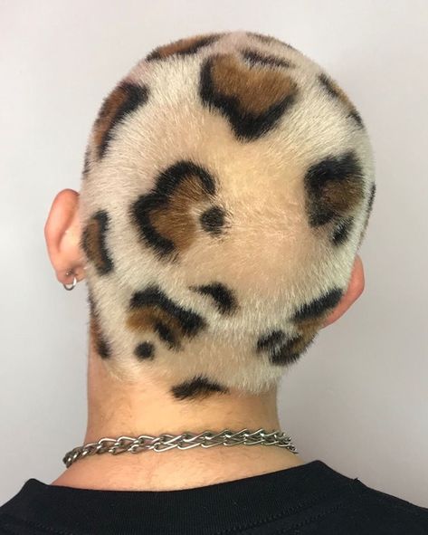 HAIR FASHION CULTURE on Instagram: “Leopard love. Creative colour #inspo via @georgiabluebassett @bleachlondon 🐆” Leopard Print Buzzcut, Leopard Hair Dye, Buzz Designs, Pixie Buzz Cut, Bleach Hair Dye, Leeds Fest, Tiger Hair, Leopard Print Tattoos, Bleached Hair Men