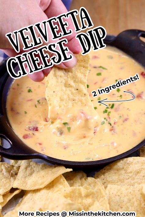 Homemade Queso Dip Velveeta, Velveta Cheese Dip, Velveeta Cheese Dip Recipes, Velveeta Queso Dip, Rotel Queso, Velveeta Dip, Chili Con Queso Dip, Con Queso Dip, Velveeta Cheese Dip