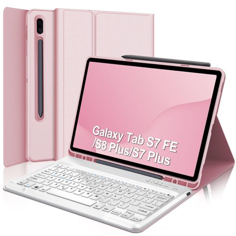 PRICES MAY VARY. ✦✦【Samsung Galaxy tab S8 Plus/S7 FE/S7 Plus Keyboard Case】Samsung Galaxy S8 Plus keyboard cover is only compatible with Samsung Galaxy Tab S8 Plus 5G 12.4 " 2022 (SM-X800/X806), Samsung Galaxy Tab S7 FE 5G 12.4" 2021 (SM-T730/T733/T735/T736/T738), Samsung Galaxy Tab S7 Plus 12.4" 2020 (SM-T970/T975/T976). Warm tip: Please check your tablet model before purchasing. ✦✦【Magnetic Detachable Wireless Keyboard】For Samsung galaxy S7 FE tablet case with keyboard layout is specially cust Aesthetic Cases, Galaxy Tab S7 Fe, Youtuber Dr, Keyboard Layout, Samsung Tablet, Keyboard Case, Keyboard Cover, Wireless Keyboard, S8 Plus