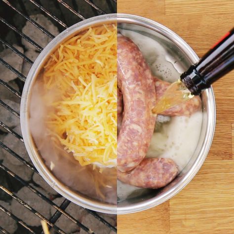 Hot Beer Cheese Dip, Beer Brats Recipe, Brats Recipes, Beer Cheese Sauce, Bratwurst Recipes, Beer Brats, Beer Cheese Dip, Cooking With Beer, Hot Dog Recipes