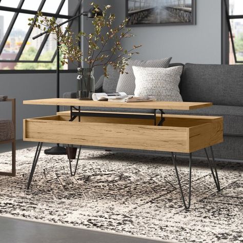 Lift Up Coffee Table, Hairpin Style, Open Shelving Units, Lift Top Coffee Table, Nursery Furniture Sets, Coffee Table Wayfair, Living Room Coffee Table, Coffee Table With Storage, Menu Furniture