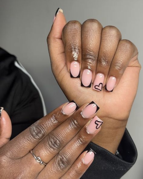 Back To School Nails Acrylic Short French Tip, Back To School Nails Middle School, Short Acrylic Nails 11-12, Nails For Private School, Short Nail Designs Gel Back To School, Bck 2 School Nails, Back To School Nails Acrylic Short Black, Back To School Nails 6th Grade, Nails For 6th Graders Short