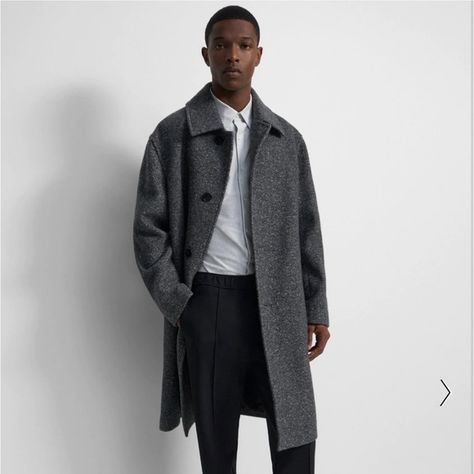 Shop suekim927's closet or find the perfect look from millions of stylists. Fast shipping and buyer protection. Randall Car Coat in Wool-Blend Bouclé Link: https://www.theory.com/randall-car-coat-in-wool-blend-bouclé/M0971412_QDY.html Selling coat - purchased it for my partner’s early Christmas gift, but he doesn’t like the oversized fit/can’t return it now. Original retail for $795, currently on sale for $477, willing to sell it for $300. Men’s Coats, Dark Grey Coat Outfit, Gray Coat Outfit, Grey Coat Outfit, Dark Grey Coat, Wool Car Coat, Alpaca Coat, Mens Wool Coats, Long Wool Coat