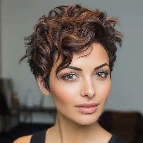 23 Adorable Perms for Short Hair to Try this Year Spiral Perm Short Hair, Wave Perm Short Hair, Perms For Short Hair, Short Permed Hair, Short Wavy Haircuts, Short Hair Waves, How To Curl Short Hair, Short Hair Pixie Cuts, Wavy Haircuts