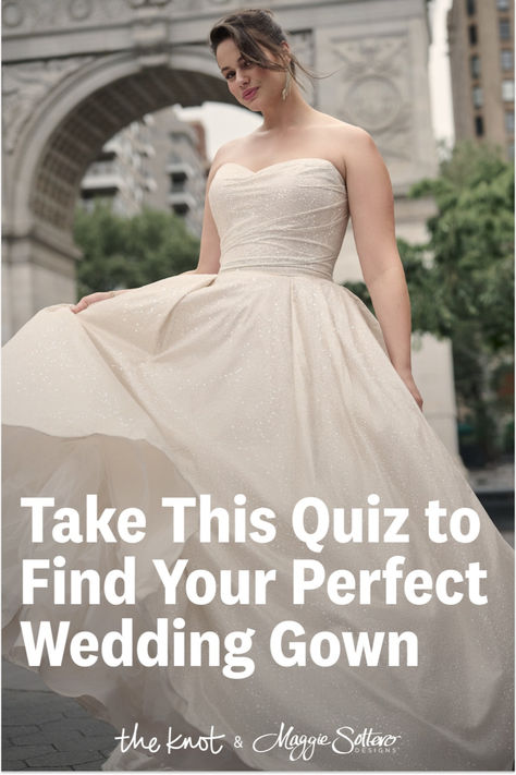 Take this quiz to find your perfect gown. Woman wearing white sparkly ballgown by Maggie Sottero in NYC. Wedding Gown Materials, Wedding Dresses For Big Butts, A Line Wedding Dress For Big Bust, Wedding Dresses By Body Type, Wedding Dress For Small Bust Body Types, Adorable Wedding Dresses, Wedding Dress Styles For Big Bust, Bridal Dresses For Petite Brides, Wedding Dresses November Brides