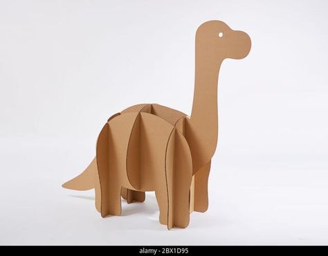 Dinosaur Brontosaurus made of cardboard. Idea for the birthday party, dino party or photo session Cardboard Dinosaur Diy, Dino Cardboard, Dinosaur Vbs, Cardboard Dinosaur, Build A Dinosaur, Dinosaur Brontosaurus, Paper Dinosaur, Dino Theme, Dinosaur Room