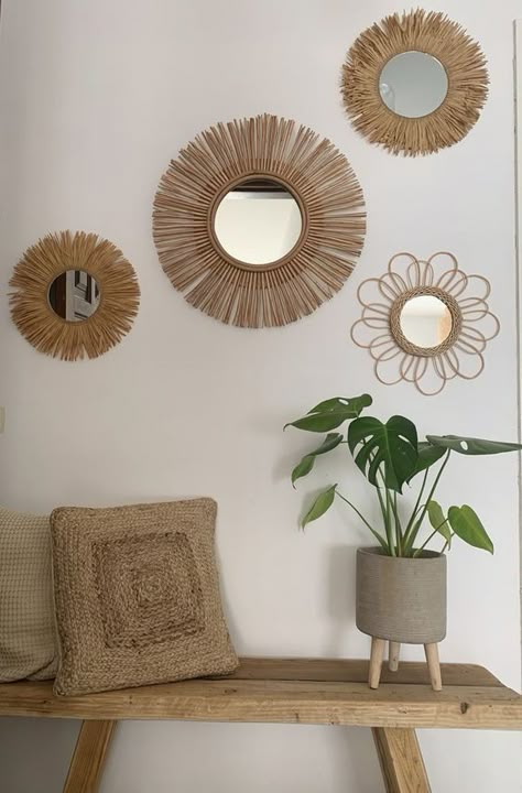 Basket Wall Decor, Home Entrance Decor, Diy Home Decor Easy, Diy Crafts For Home Decor, Ideas Casa, Interior Deco, Decor Home Living Room, Estilo Boho, Diy Wall Decor