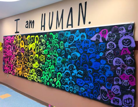 Collaborative Art Projects For Kids, Peter H Reynolds, Collaborative Mural, Art Bulletin Boards, Group Art Projects, Collaborative Art Projects, I Am Human, School Murals, Dot Day