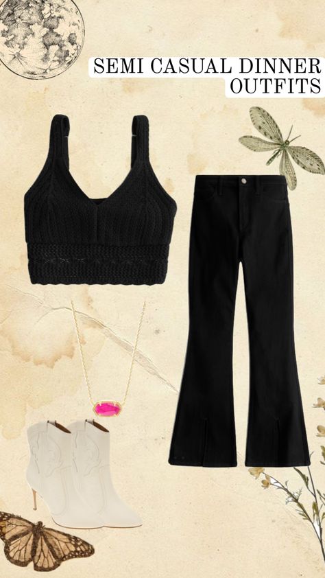 SEMI CASUAL DINNER OUTFIT #OUTFITINSPO #OUTFIT #OOTD #casual #casualoutfit #casualstyle #dinnerparty #dinneroutfit #datenight #datenightoutfit Semi Casual Dinner Outfit, Birthday Dinner Outfit Casual, Trendy Dinner Outfits, Date Outfits Casual, Dinner Outfits Casual, Family Dinner Outfit, Going Out Clothes, Dinner Outfit Summer, Semi Casual Outfit